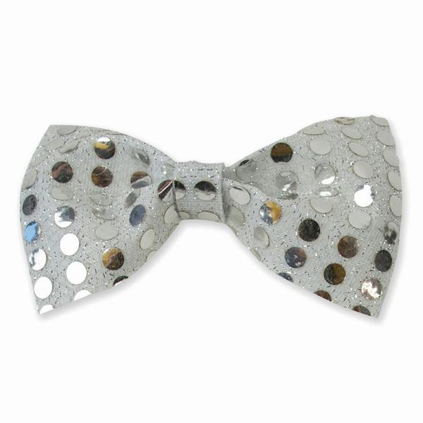 Bristol Novelty Sequin Bow Tie - Silver - 