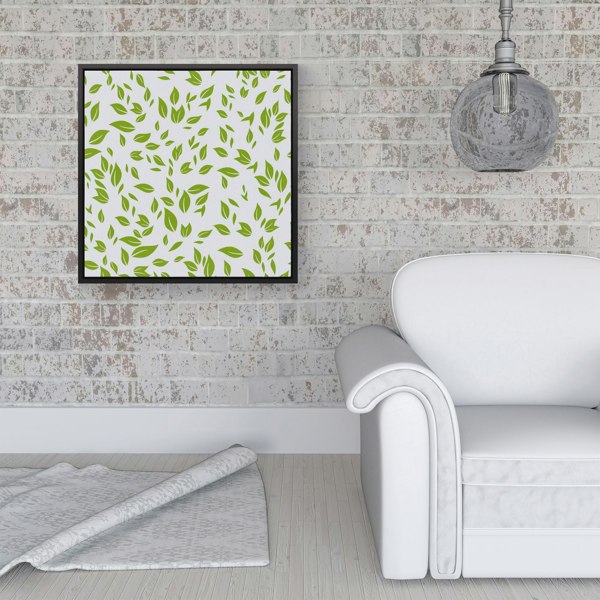 Warren Reed Green Leaves Framed Canvas