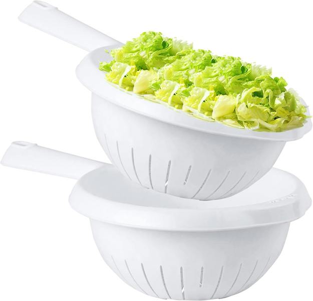 1 x Ice White Handled Colander/Sieve Deep Filter Basket