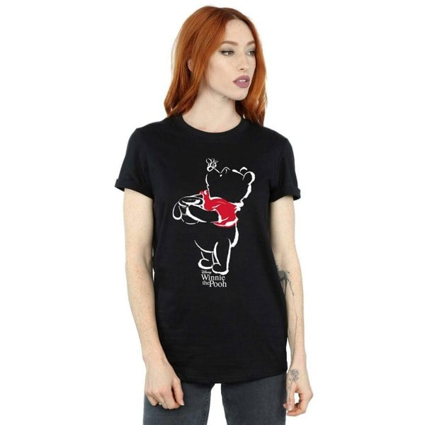 Disney Womens/Ladies Winnie The Pooh Drawing Cotton Boyfriend T-Shirt - Black