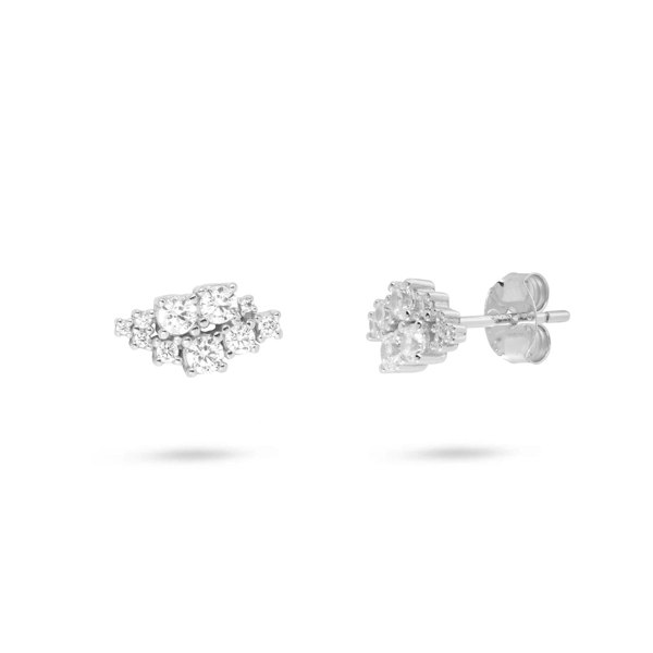 Gold Trip Crystal Cluster Stud Earrings