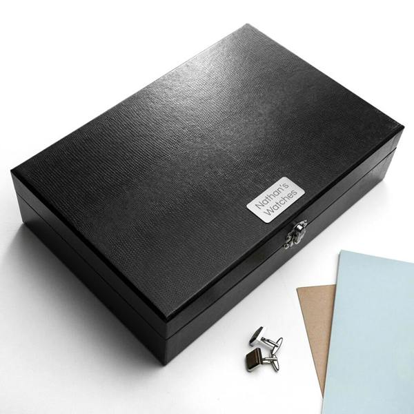 Personalised Watch And Cufflinks Box - alternative angle