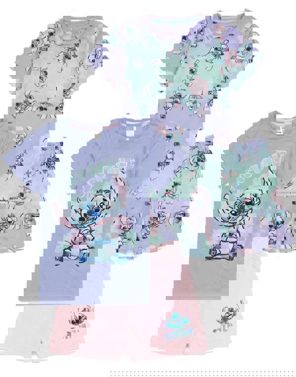 Disney Girls Multicoloured Lilo and Stitch Short Sleeve Short Leg Pyjama Set