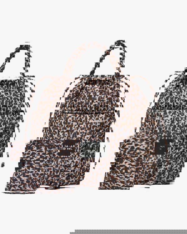 Tiba + Marl Luna Drawstring Changing Tote Leopard Print