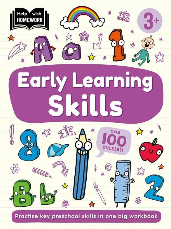 Help With Homework 5 Books Collection Set Age 3+ (Early Learning Skills, First Reading, First Writing, Letters, Numbers)