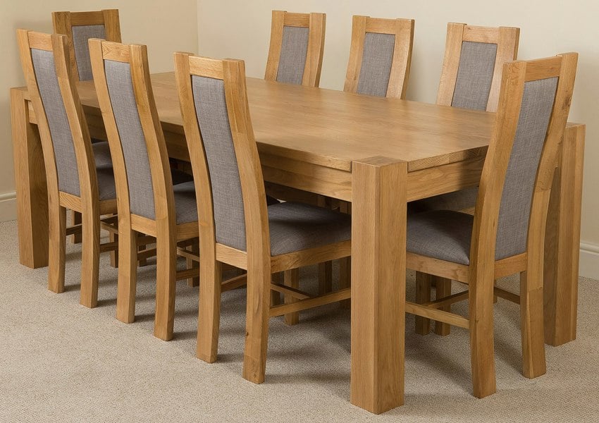 That's Furniture Kuba Extra Large Oak Dining Table with Stanford Oak Chairs