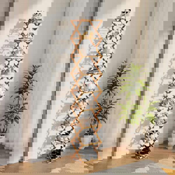 Living and Home 9/8/7/6 Tier Bamboo Folding Shoe Rack Shoe Storage Organiser