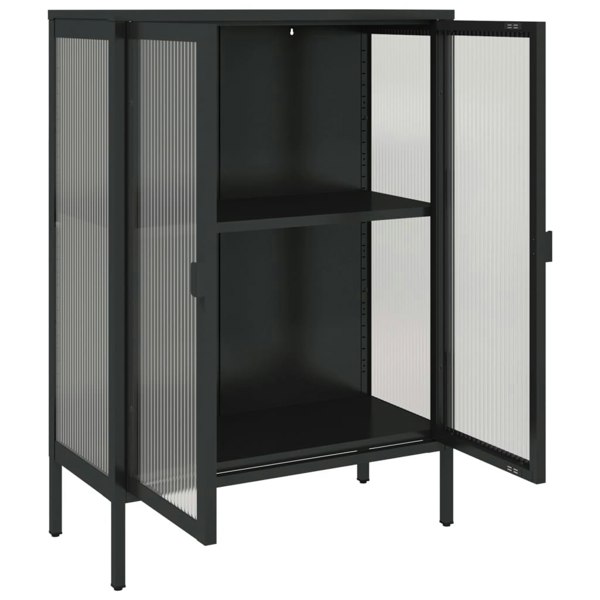Berkfield Sideboard Black 75x35x105 cm Glass and Steel