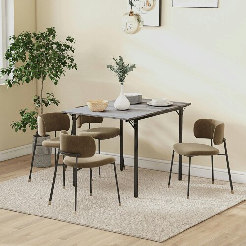 Wyld Haus Maretti Wooden Grey Drop Leaf Dining Table Seating 4
