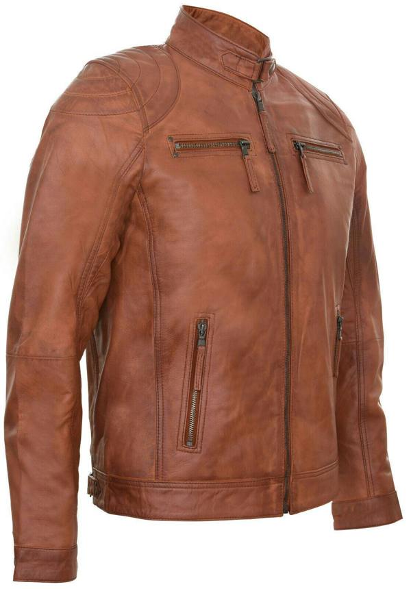 Infinity Leather Mens Moto Leather Biker Jacket-Taiwan
