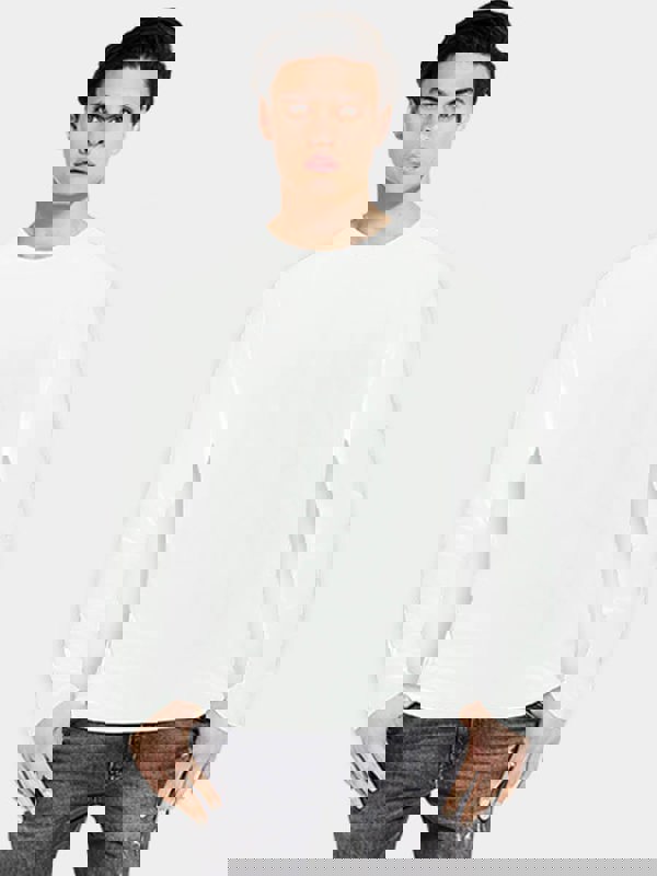 Yoga Studio Men's Long Sleeve Organic Cotton T-Shirt - White - X-Small