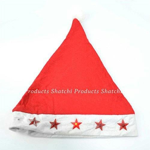 12 Pack Red Father Christmas Santa Hat Light Up Fancy Dress Party Accessories image 6