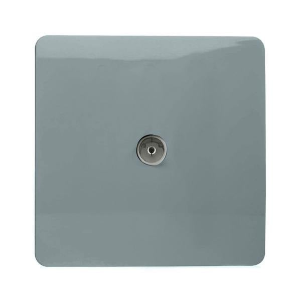 Trendi Switch 1 Gang Female Co-Axial Television Socket in Cool Grey