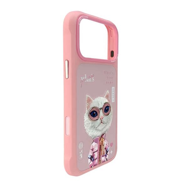 Nimmy Friends Nimmy Cool & Cute 2.0 White Rich & Beauty Cat Case with MagSafe for iPhone 17 Pro Max 6.9" Pink - N-KMLL-IP17-PRO-MAX-04