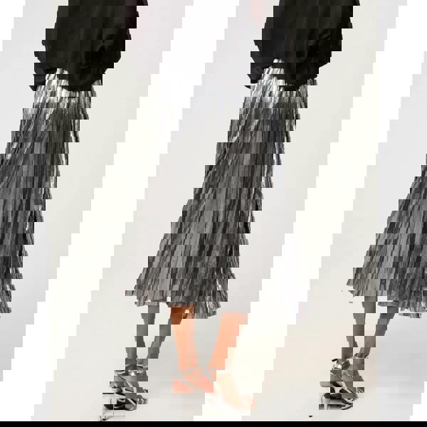 Blue Vanilla Metallic Pleated Tulle Skirt