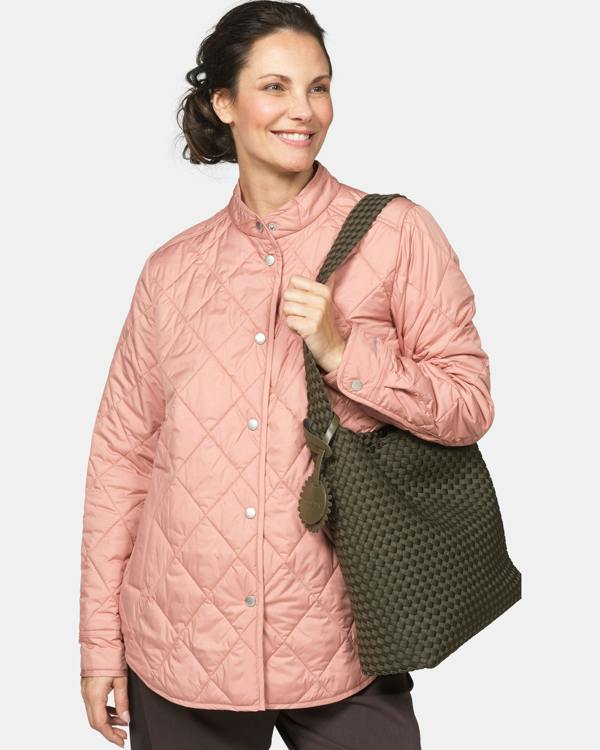 Ilse Jacobsen Braided Woven Womens Shell Tote Bag - Army 410 | CHO | Designer Womens Tote Bags