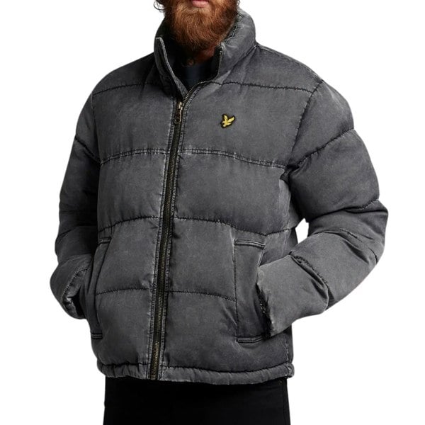 Lyle & Scott Faded Black Funnelled Puffer Jacket S