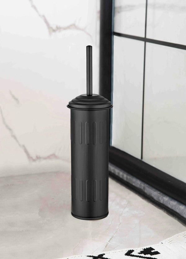 Rozi Black Toilet Brush And Holder