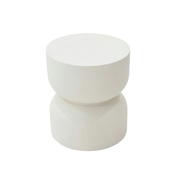 Elementi Chronos GRC Side Table in Cream White