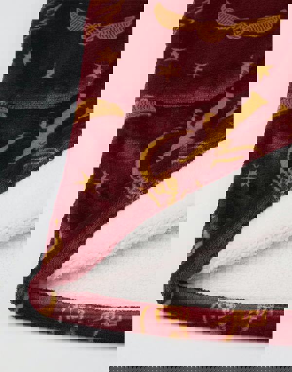 Harry Potter Womens Red Icon All Over Zip Through Blanket Hoodie (One Size)