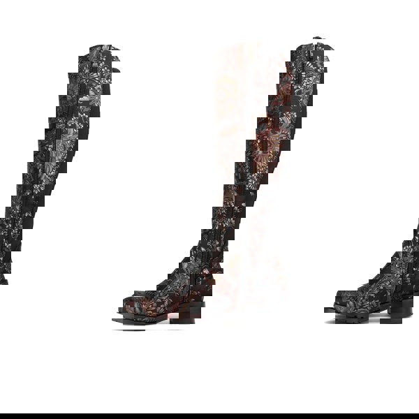 Embassy London Rubix - Black & Burgundy - Women's full length zip long boot