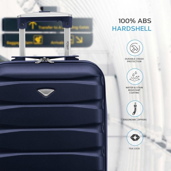 Flight Knight 55x35x20cm Carry On Cabin Suitcase (TSA Lock) 100+ Airlines Approved
