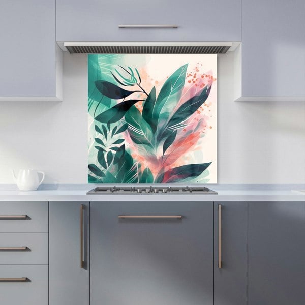 Warren Reed - Designer Green Feather leaves Tropical Kitchen Splashback