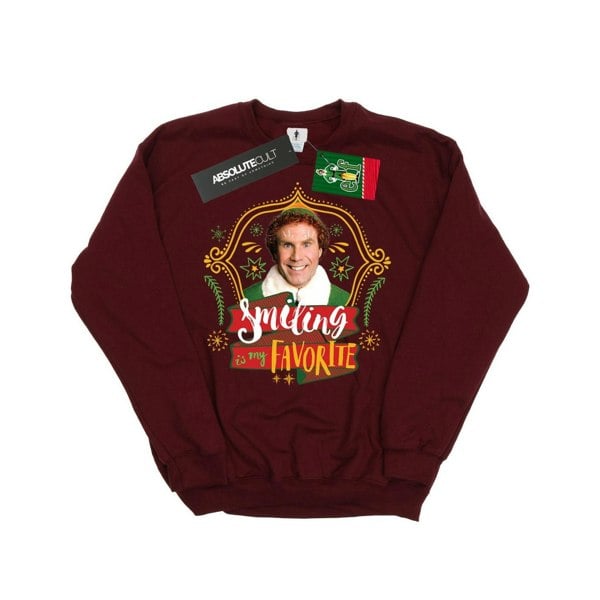 Elf Girls Buddy Smiling Sweatshirt - Burgundy