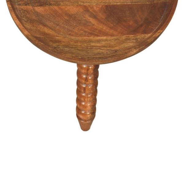 Artisan Furniture Solid Wood Spindle Tray Side Table, Brown