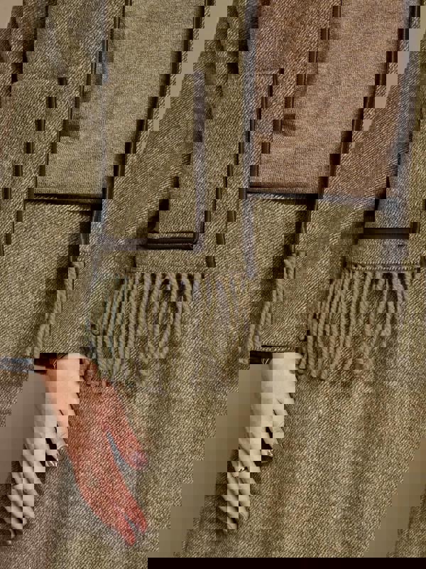 GWD Meredith Wool Blend Tassel Jacket – Olive Herringbone