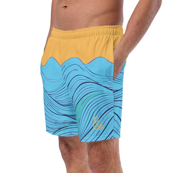 Anchor & Crew Deep Waves Pattern Recycled Fabric Swim Shorts