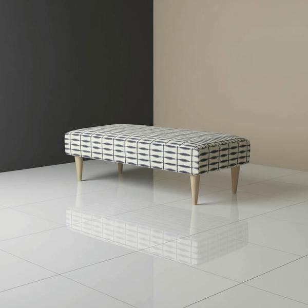 Durable Patterned Top Ottoman for Guest Rooms – Premium Stitched Lid Footstool & Coffee Table - ISTOOLS