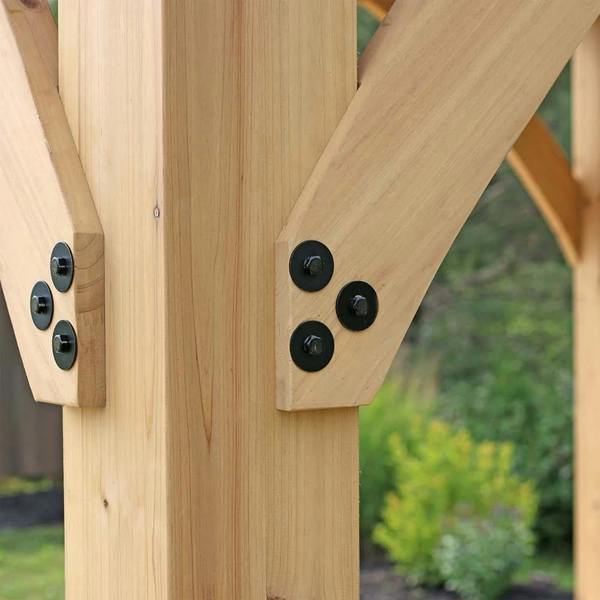 Yardistry Wooden Gazebo 12ft x 12ft (3.7m x 3.7m), Meridian Series 3.7m x 3.7m Wooden Gazebo 6