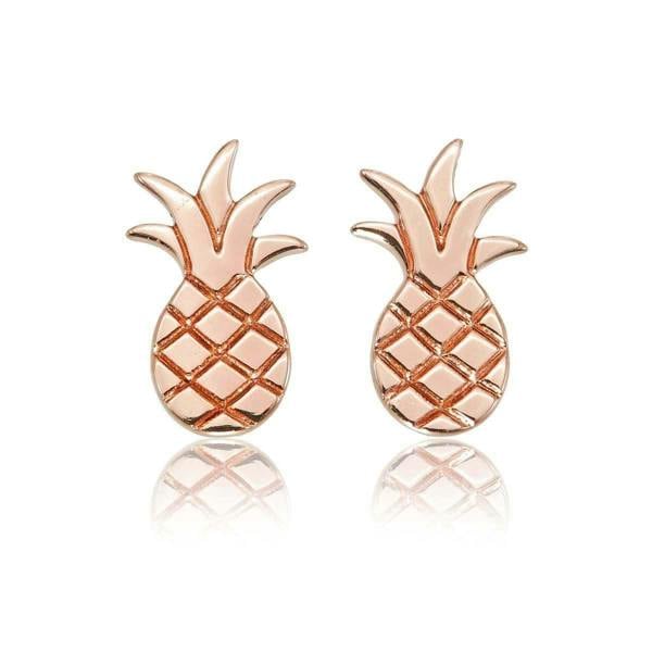 Small Rose Gold Pineapple Stud Earrings for Women - namana.london