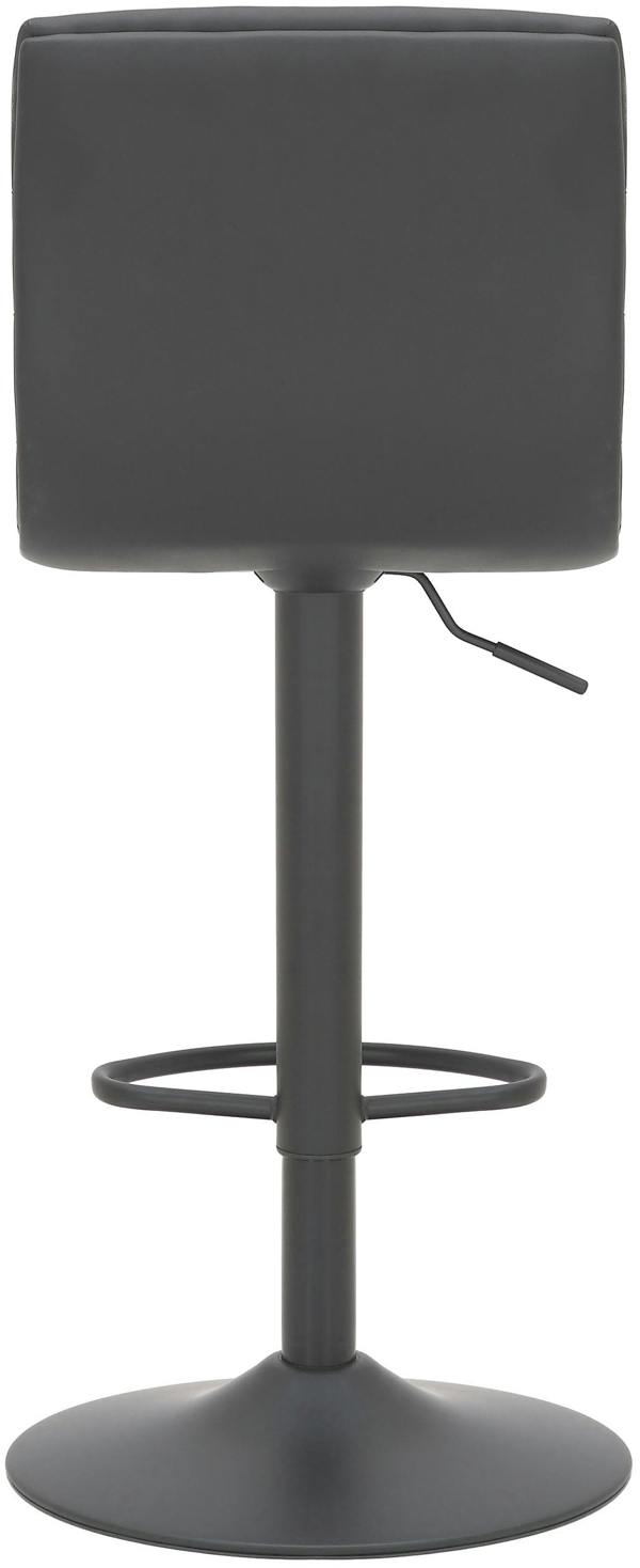 Lamboro Aldo Black Bar Stool - Adjustable Height Kitchen Stool with Faux Leather Seat