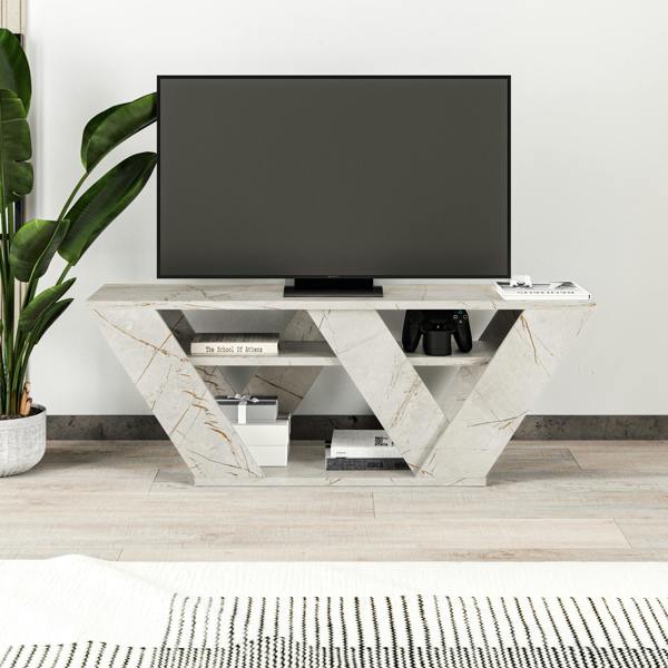 Decortie Pipralla Modern TV Stand Unit with Shelves for Up to 43" TVs 110cm