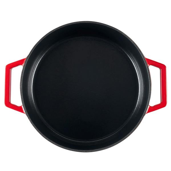 Cooks Professional Set of 3 Cast Iron Casserole | 20cm, 26cm and 28cm | Red