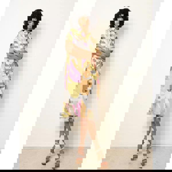 Blue Vanilla Vibrant Oversized Shirt Midi Dress