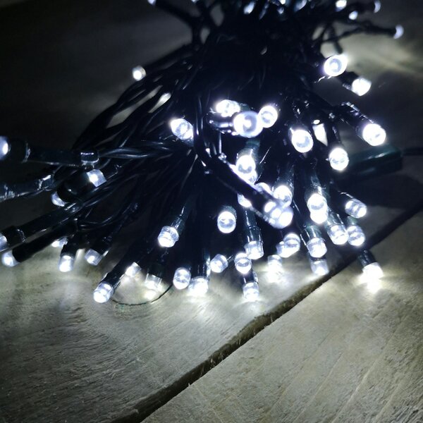 Samuel Alexander 100 LED 10m Premier Christmas Indoor Outdoor Multi Function Battery Operated String Lights with Timer in Cool White