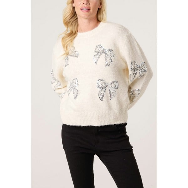 Blue Vanilla Sequin Bow Jumper