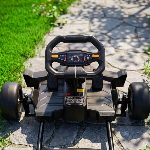 24V Electric Go Kart for Kids 6-12 Years with Drift Mode, Adjustable Seat, 3 Speed, Slow Start, Black