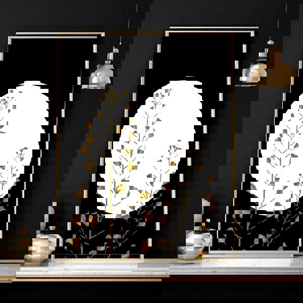 Black wall art for living room | set of 3 wall art prints