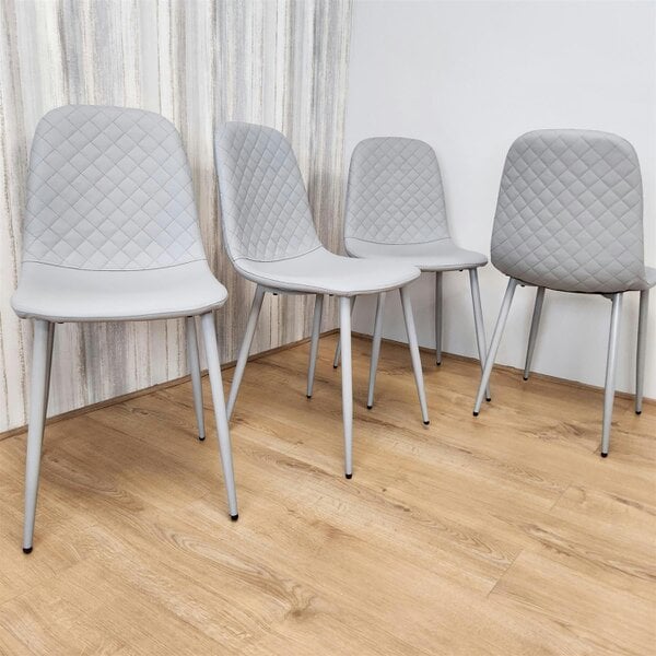 Kosy Koala Dining Chairs Set of 4 Grey Leather Kitchen Chairs
