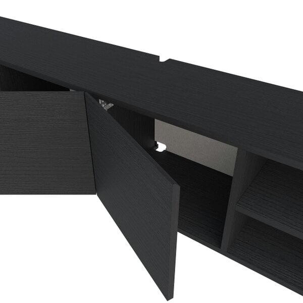 Decortie Conrad 180cm Floating TV Stand, Wall-Mounted Unit with 3 Soft-Close Doors & Open Shelves
