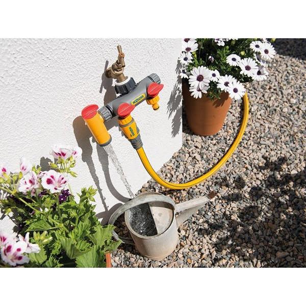 Hozelock 2250 Flowmax 3-way Tap Connector 1/2 - 1in Bsp - Multi Colour - 