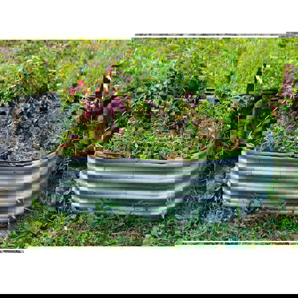 Gr8 Garden Outdoor Raised Bed Planter Square Galvanised Steel Trough 120x120x30cm