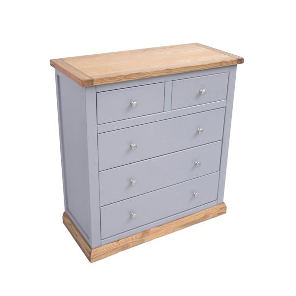 Cabinet Bits Biccari 5 Drawer Chest of Drawers Chrome Knob