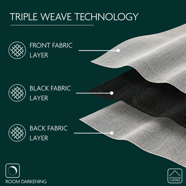 Enhanced Living Cream Thermal Energy Saving Eyelet Curtain With Wave Pattern - Ideal For Living Room & Bedroom