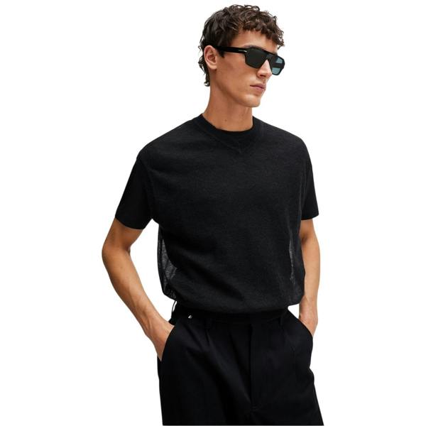 Boss Mens Lucid Crew Neck T-Shirt - Black - 