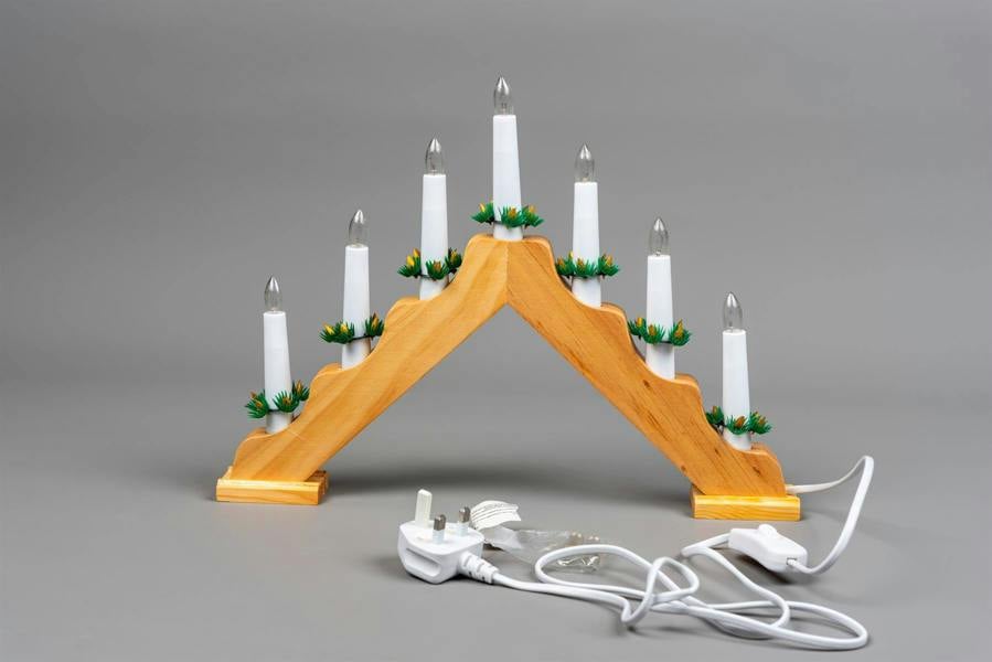 25cm Christmas Nativity LED Candle Bridge with 7 Candles, Pine Effect and Inline Switch image 9